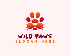 Lion Whiskers Paw logo design