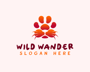 Lion Whiskers Paw logo design