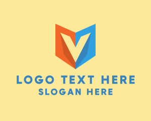 Book - Book Publishing Letter V logo design