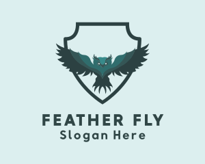 Flying Owl Shield logo design