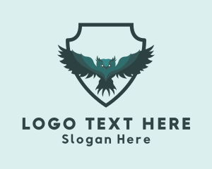 Hunter - Flying Owl Shield logo design