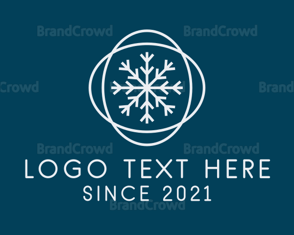 Ice Winter Snowflake Logo