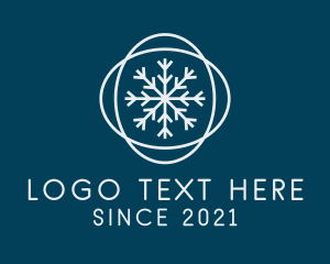 Wind - Ice Winter Snowflake logo design