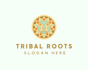 Tribal Sun Face  logo design