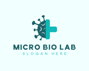 Microbiologist - Teal Virus Squeegee logo design