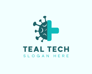 Teal Virus Squeegee logo design