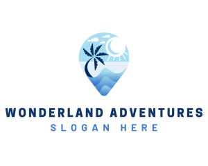 Summer Beach Travel Location logo design