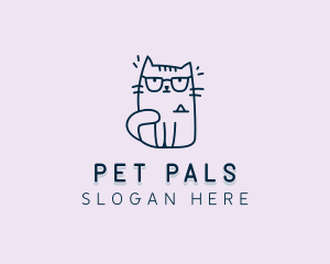 Cat Pet Cartoon logo design