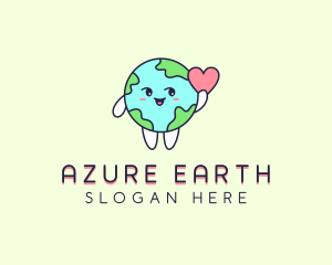 Heart Planet Earth logo design