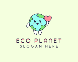 Heart Planet Earth logo design