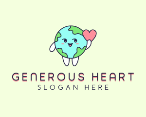 Heart Planet Earth logo design