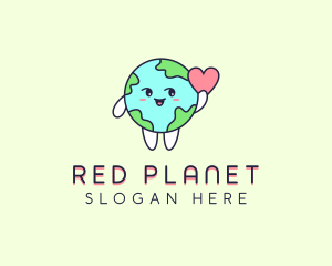 Heart Planet Earth logo design