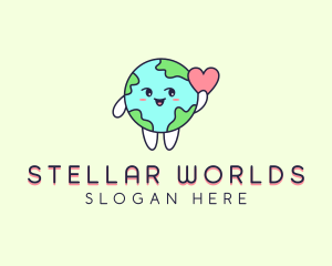 Heart Planet Earth logo design