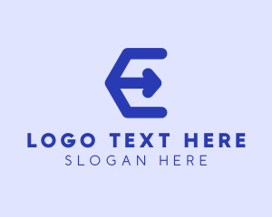 Locator - Arrow Logistics Letter E logo design