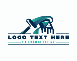 Painting - Roller Paint Renovation Refurbish logo design