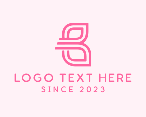 Minimalist - Pink Butterfly Letter B logo design