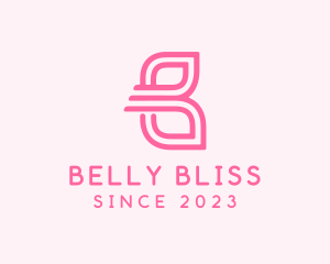 Pink Butterfly Letter B logo design