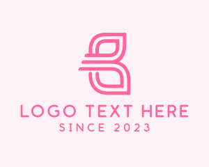 Insect - Pink Butterfly Letter B logo design