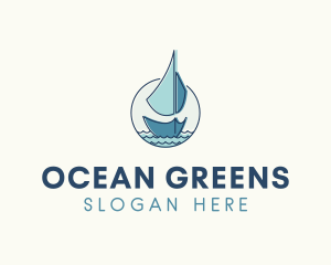 Marine Ocean Sailboat logo design