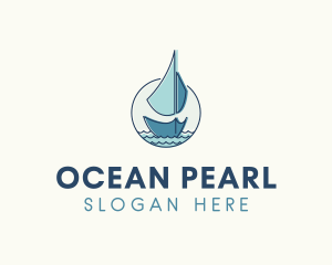 Marine Ocean Sailboat logo design