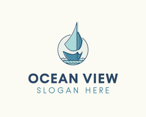 Marine Ocean Sailboat logo design