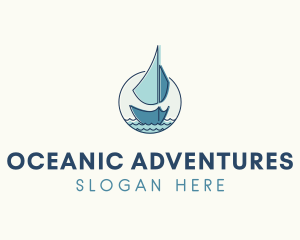 Marine Ocean Sailboat logo design