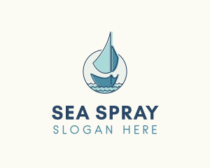 Marine Ocean Sailboat logo design