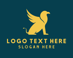 Yellow - Gold Griffin Creature logo design