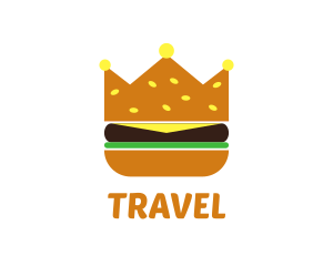 Hamburger Food Crown Logo