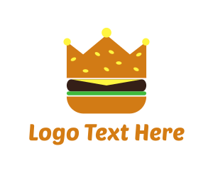 Hamburger Food Crown Logo