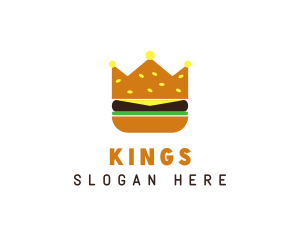 Hamburger Food Crown logo design