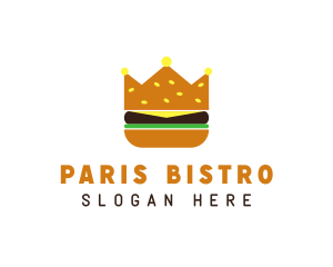 Hamburger Food Crown logo design