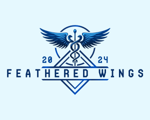 Medical Wing Caduceus logo design