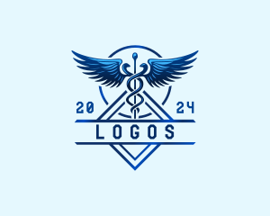 Health - Medical Wing Caduceus logo design