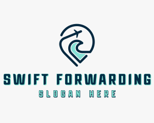 Plane Forwarding Courier logo design