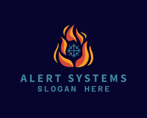 Heating Cooling System logo design