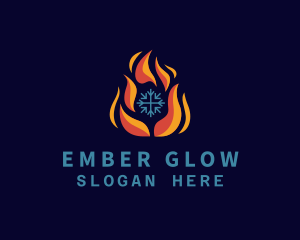 Ember - Heating Cooling System logo design