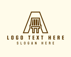 M - Letter A Chair logo design