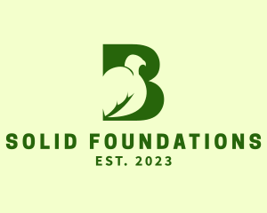 Animal Conservation - Green Bird Letter B logo design