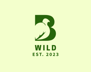 Black Falcon - Green Bird Letter B logo design