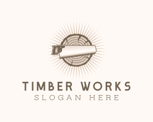 Lumber - Wood Lumber Saw logo design