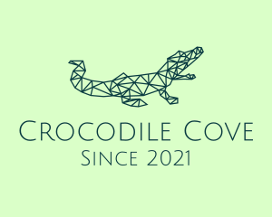 Crocodile - Simple Crocodile Line Art logo design