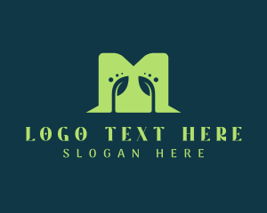 Vegan - Nature Leaf Letter M logo design