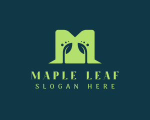 Nature Leaf Letter M logo design