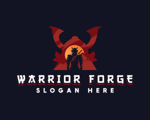 Samurai Warrior Silhouette logo design