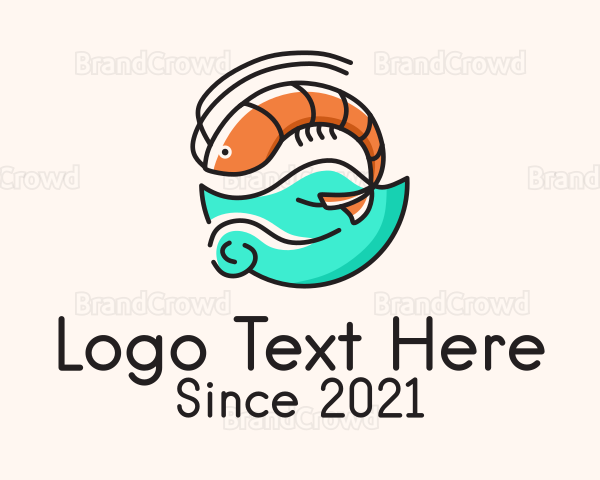 Ocean Seafood Shrimp Logo