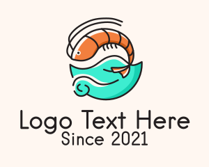 Marine Life - Ocean Seafood Shrimp logo design