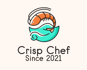 Ocean Seafood Shrimp  logo design