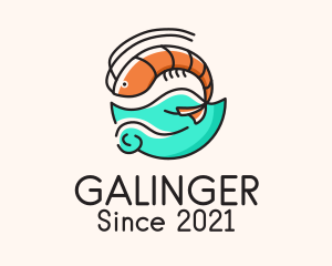 Fishing - Ocean Seafood Shrimp logo design