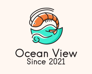 Ocean Seafood Shrimp  logo design